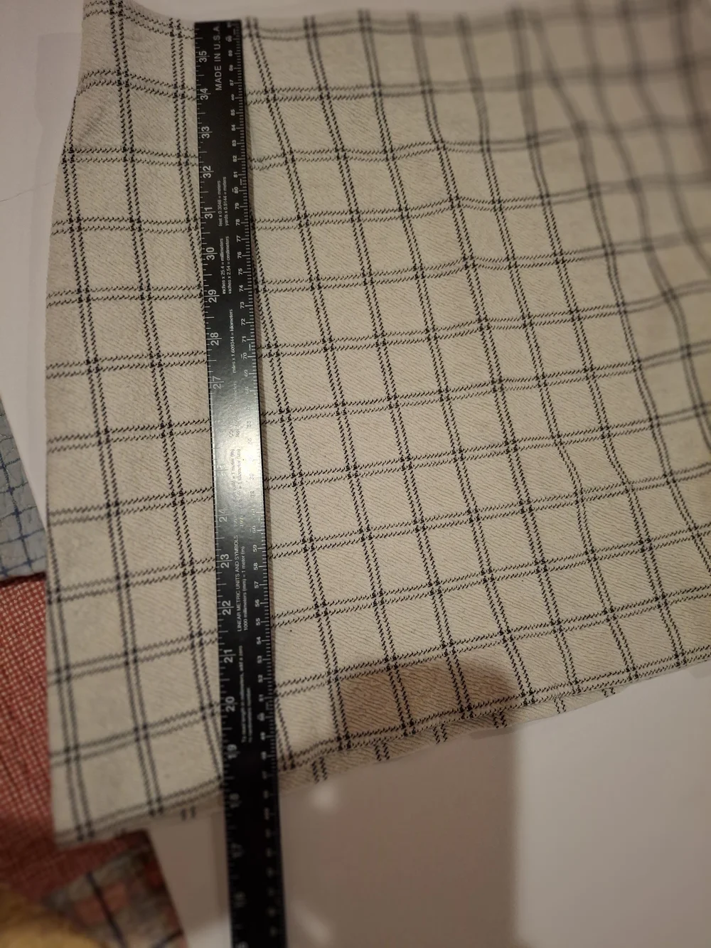 J. Jill Cream Mini Skirt with Black Windowpane Plaid